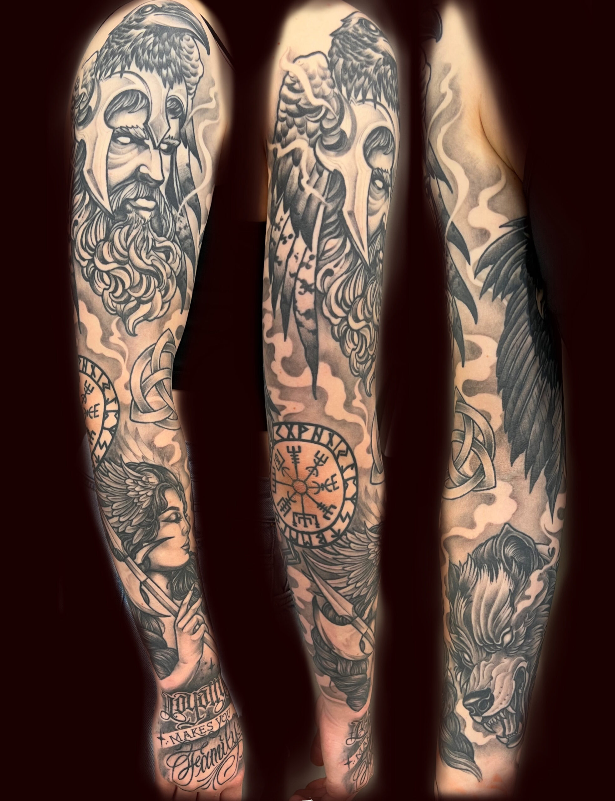 Komplett tätowierter Arm